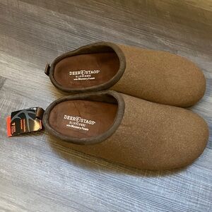 DEER STAGS SLIPPEROOZ Mens Brown Pull Tab Unbound Toe Slip On Slippers Shoes 8 M